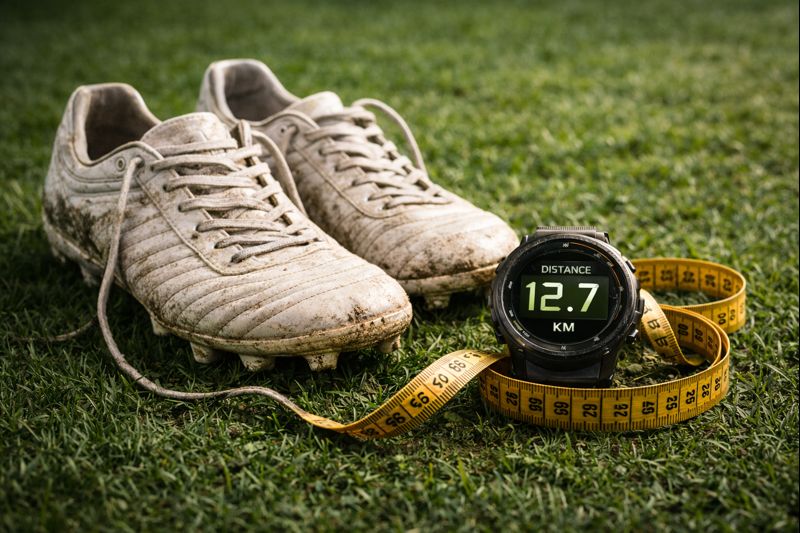 What is the average distance run in a football match?