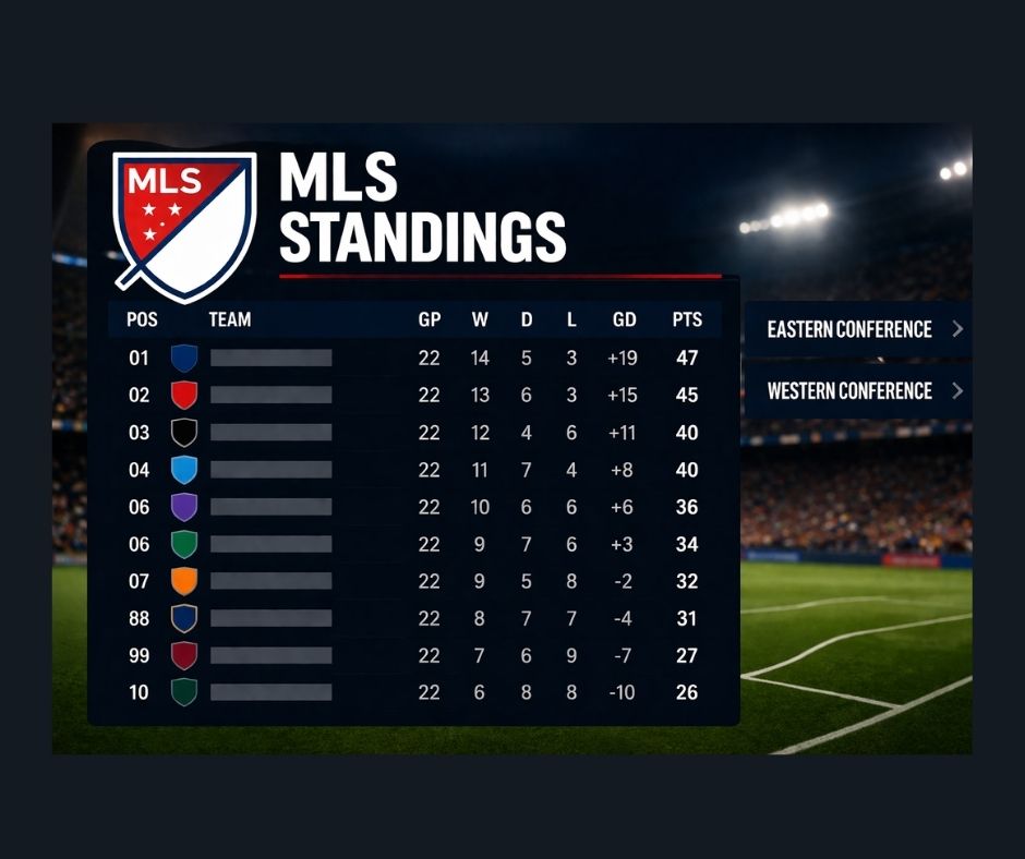 MLS Standings 2026: Full Table, Points and Conference Rankings